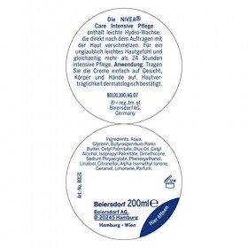 NIVEA Creme Cuidados Cuidados Intensivos 200 ml, 4-pack 4 x 200 ml Crème Jour et Nuit