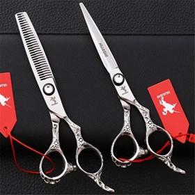 Ensemble De Ciseaux De Coiffeur 6,0 Pouces-17 CM, Ciseaux De Coupe De Cheveux Professionnels Légers Et Sharp-440C Kit En Acie