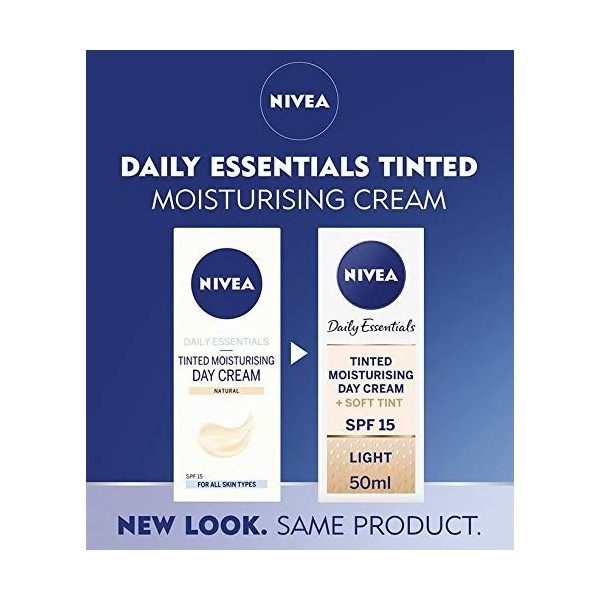 3&nbsp;x Nivea® Daily Essentials Tinted Moisturising Day Cream Natural SPF 8&nbsp;50&nbsp;ml Crème Jour et Nuit
