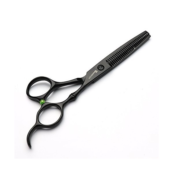 HAOTING Ciseaux de Coiffure Professionnels Set 6 Pouces Ciseaux de Coupe de Cheveux Ciseaux en Forme de Bambou Noir Japon 440