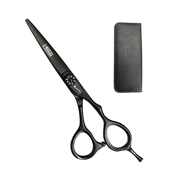 HAOTING Ensemble de Ciseaux Ciseaux de Coiffure Professionnels 5,5 Pouces, Noir Profond + étui