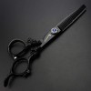 Ciseaux amincissants pour cheveux noirs 6 pouces ciseaux de coiffure professionnels 440c haute qualité boutique de coiffure c
