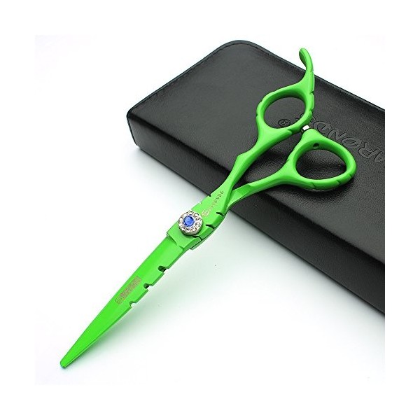 HAOTING Ciseaux de Coiffure Professionnels Set 6"Ciseaux Verts Ciseaux de Coiffure Tondeuse à Cheveux Enfants cabelereiro Cis