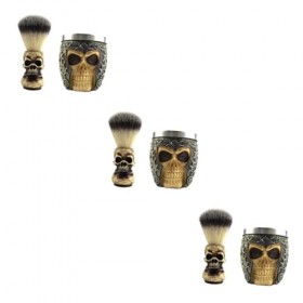 minkissy 3 Ensembles Brosse À Barbe Crâne Kit De Toilettage Pour Hommes Crème À Raser Pour Femmes À Raser Pour Hommes Blairea