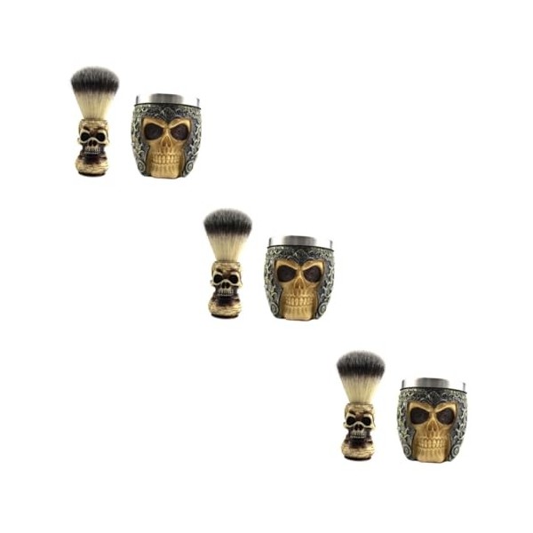 minkissy 3 Ensembles Brosse À Barbe Crâne Kit De Toilettage Pour Hommes Crème À Raser Pour Femmes À Raser Pour Hommes Blairea