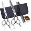 Kit de ciseaux de coupe de cheveux 6,0 pouces argent professionnel en acier inoxydable ensemble de ciseaux de coiffure frange