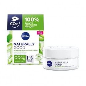 NIVEA Naturally Good Radiance Crème de jour hydratante pour le visage à laloe vera, crème de jour à lhuile de jojoba et à l C...