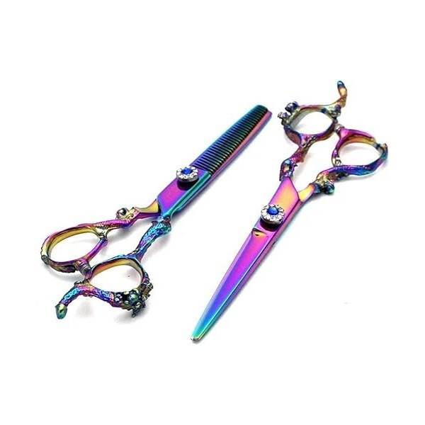 Ciseaux de coiffeur 6.0 pouces ciseaux de coiffeur professionnels couleur grand dragon poignée ciseaux de coiffure