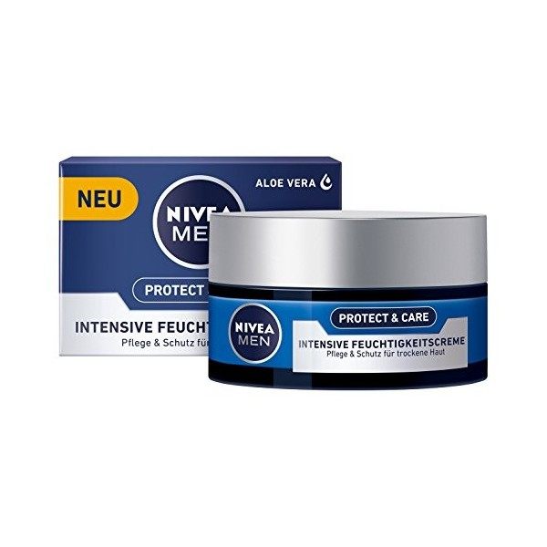 Nivea Intensive Crème Hydratante pour Hommes 50 ml - Lot de 3 Crème Jour et Nuit