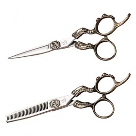 Ciseaux de toilettage pour animaux de compagnie, ensemble de ciseaux de coiffure professionnels rétro Ensemble de ciseaux de 