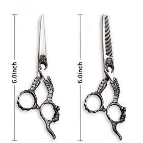 Ciseaux de toilettage pour animaux de compagnie, ensemble de ciseaux de coiffure professionnels rétro de 6,0 pouces Ensemble 