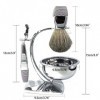 GHQYP Pratique Supports de Brosse de Rasoir de Haute qualité, Ensemble Cadeau de Brosse de Rasage Classique 4 pièces pour Hom