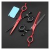 Ciseaux de coupe de cheveux 6 "ciseaux rotatifs pour cheveux rouges Ciseaux de coiffeur Ciseaux de coiffeur amincissants Cise