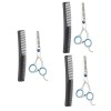 Fournitures de tondeuse à cheveux, 4 pièces ciseaux à effiler les dents, ciseaux à cheveux avec peigne, ciseaux de coiffure, 