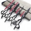 Sharonds Lot de 4 ciseaux à cheveux personnalisés en acier inoxydable Noir 15,2 cm/17,8 cm/19,8 cm/20,9 cm