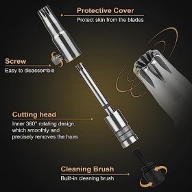 EHOPHNA Tondeuse manuelle pour le nez et les oreilles, sans pile, en acier inoxydable, cadeau pour homme et femme.