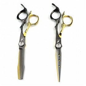 KOAIEZ Signe des Ciseaux De Coiffure De 6,0 Pouces Black Gold Professional en Acier Inoxydable, des Cisaillements De Coiffure