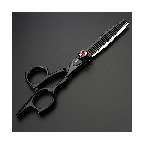 Outils de toilettage pour animaux de compagnie en acier inoxydable 6 "ciseaux à cheveux noirs ciseaux de coiffure japonais ci