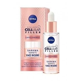 NIVEA Huile-élixir biphase hyaluron Cellular Filler + Élasticité & Contour Paquet de 1 1 x 30 ml Huile anti-rides pour unif C...