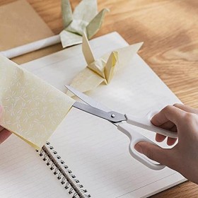 Ciseaux artisanaux en papier avec poignées souples et confortables for le bureau, lécole et la maison - Ciseaux blancs de 15 ...
