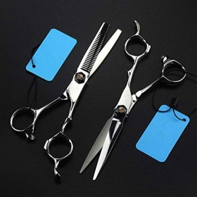 Ciseaux de coupe de cheveux, 6 pouces professionnels 440c argent ciseaux à cheveux coupe barbier maquillage coupe de cheveux ...