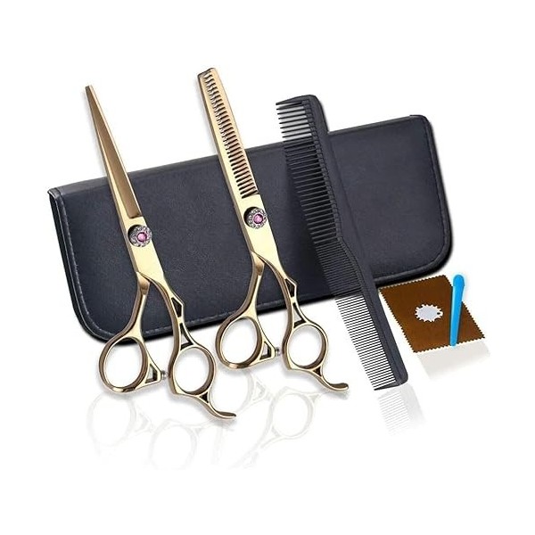 Ciseaux De Coupe De Cheveux Professionnels Kit De Ciseaux De Coiffeur Ensemble De Ciseaux Amincissants Japonais Ciseaux De Co