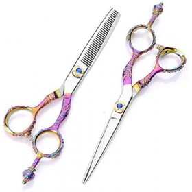 Générique Ciseaux de Coiffeur Ciseaux de Coiffure de 6 Pouces Ensemble de Ciseaux Amincissants Convient au Personnel de Salon