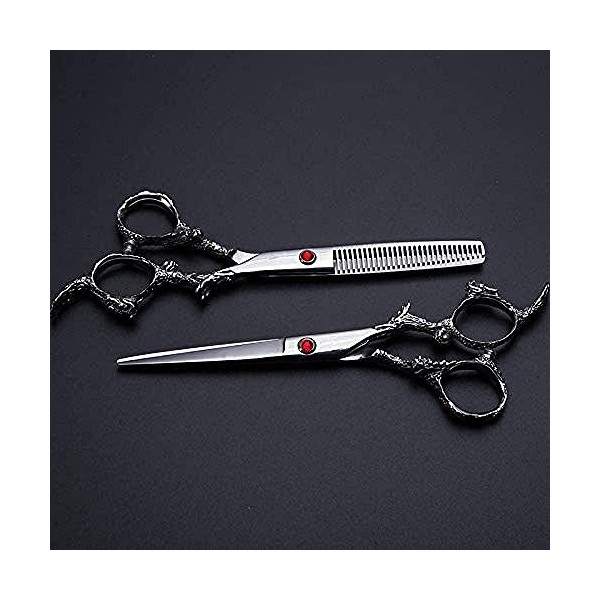 Ciseaux de coiffeur professionnel en acier 6 pouces argent Dragon coupe cheveux ciseaux coupe de cheveux amincissement coiffe