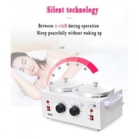 jucyuanhang Machine De Fusion De Cire À Double Four, 500ML * 2 Machine De Thérapie De Cire Muette De Beauté Dépilation, Cont