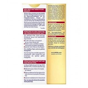 NIVEA Vital Soja Sérum anti-âge pour peaux matures 40 ml , hydratant à lextrait de soja naturel, Sérum raffermissant à lac Cr...