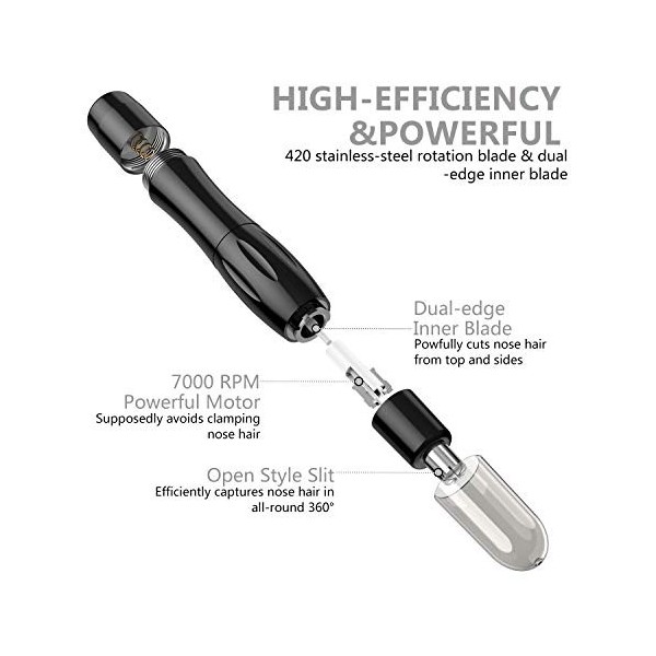 Rasoir à Nez ÉLectrique Homme Femme, Meilleur Tondeuse Nez Rechargeable, Nose Hair Trimmer For Men And Ears Finisher Men, Ton