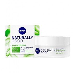 NIVEA NATURALLY GOOD Soin de Jour Coup d’Éclat 50 ml, Soin visage avec 99% d’ingrédients d’origine naturelle, crème de jour à...