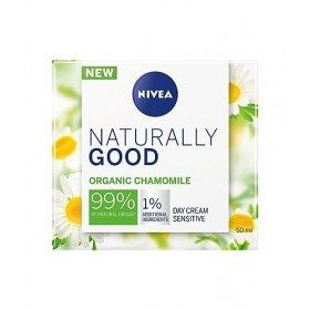 NIVEA Naturally Good Radiance Sensitive Crème de jour 50 ml , crème hydratante visage + extrait de camomille bio, crème hydr