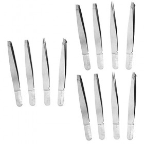 8 pcs Gadgets pour faux cils Pince à cils Pince à épiler en grappe Kit de cosmétologie Pince à épiler de précision pour sourc