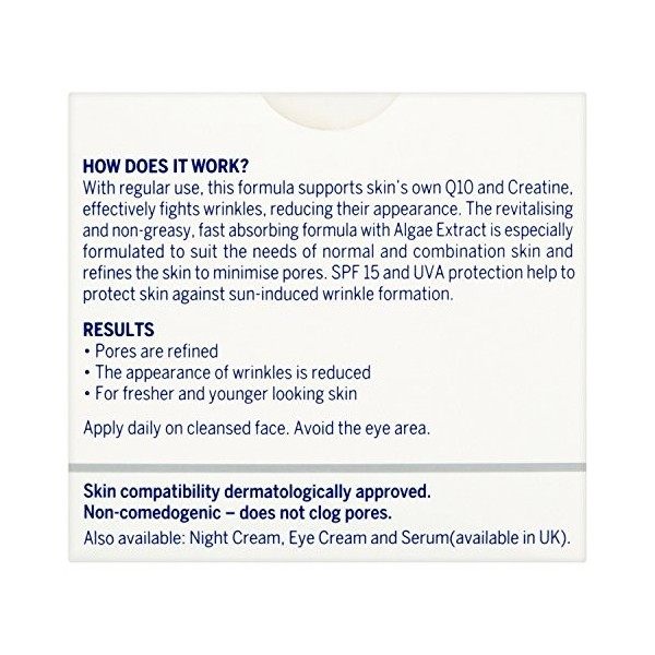 Nivea Visage Anti-wrinkle Q10Plus Pore Refining Day Cream SPF 15 50ml Crème Jour et Nuit
