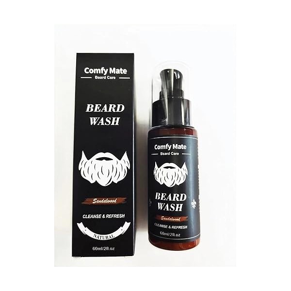 Lavage de barbe au bois de santal, shampoing à barbe pour hommes 60ml Black 