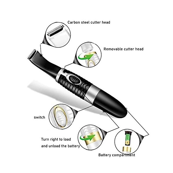 OUSIKA Nose Hair Trimmer 2in1 Nose Trimmer Beard Trimer for Men Ear Eyebrow, Beard, Shaver Nose Hair Trimmer for Nose and Ear
