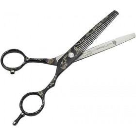 Ensemble combiné de ciseaux de coiffure, ciseaux de barbier professionnels super tranchants, kit mince pour salon de coiffure...