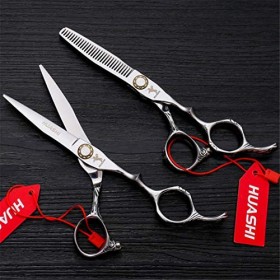 LIUSU Kit de Ciseaux pour Animaux de Compagnie, Ensemble de Ciseaux de Coiffeur Professionnel Haut de Gamme de 6,0 Pouces Ens
