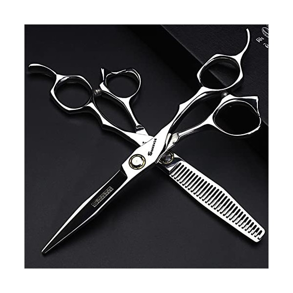 Set De Ciseaux De Coiffure Professionnels, 6 Pouces Texturé Ciseaux De Ciseaux De Rasoir De Rasoir De Coiffure De Rasoir, En 