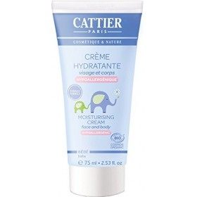 CATTIER - Crème Bébé Hydratante - Visage et Corps - Bio - 75ml