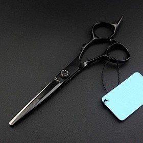Ciseaux de coiffure en acier 6 pouces, grands cercles noirs, ciseaux de Salon de coiffure, coupe de barbier, ciseaux aminciss...