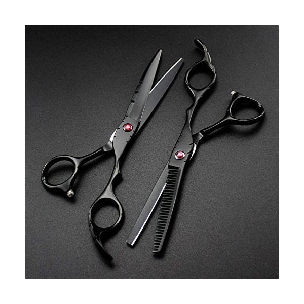 Professional 440c 5.5 6 Red Black Cut Hair Scissors Cutting Barber Haircut Amincissement Ciseaux De Coiffure-5.5_inch_Set