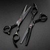 Professional 440c 5.5 6 Red Black Cut Hair Scissors Cutting Barber Haircut Amincissement Ciseaux De Coiffure-5.5_inch_Set