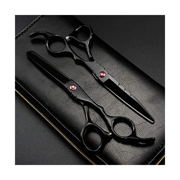 Professional 440c 5.5 6 Red Black Cut Hair Scissors Cutting Barber Haircut Amincissement Ciseaux De Coiffure-5.5_inch_Set