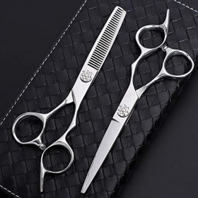 Ciseaux de coiffure professionnels de 6.0 pouces Salon de coiffure garniture et coupe de cheveux amincissants 440c ciseaux de