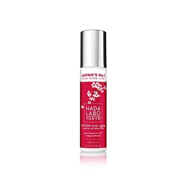 Hada Labo Tokyo Red Lotion Visage avec du Collagène et Hyaluronic Acid 150 ml - Skincare Efficace - serum Hydratante Visage a...