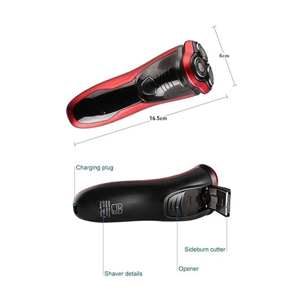 Shavers électriques for Hommes Rotary Rotary Rotary Rotary Razor Wet with Pop Up Trimmer