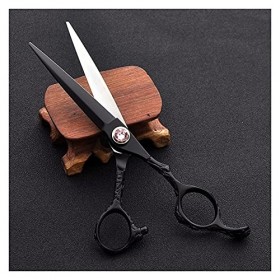 Ciseaux de coiffure ménagers de 6,0 pouces, rétro noir, coupe plate, ciseaux de coiffure, ciseaux spéciaux pour coiffeurs, ci...