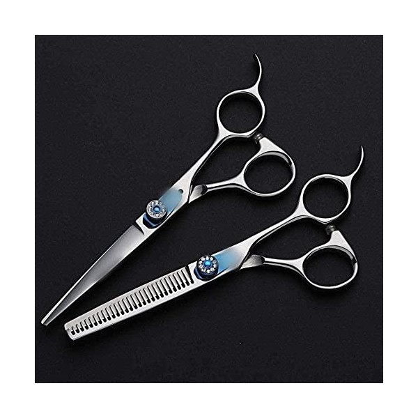 Ciseaux de coiffeur Sapphire 6 pouces Barber Professional Ciseaux de coupe de cheveux Set Ciseaux plats et à dents Ciseaux de